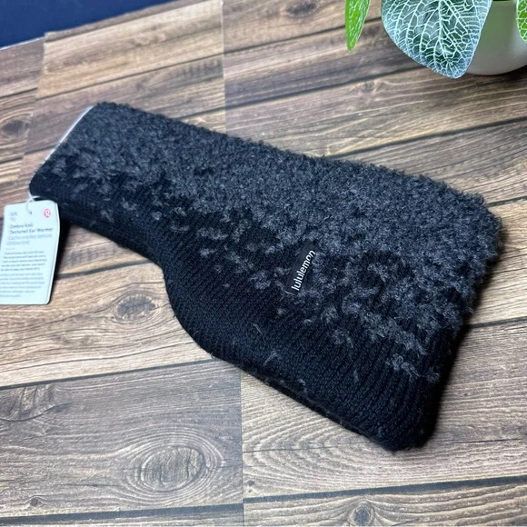 NWT Lululemon Ombre Knit Textured Ear Warmer ONE SIZE (Black Grey) - Picture 2 of 10